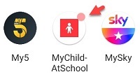 Notification icon with red dot
